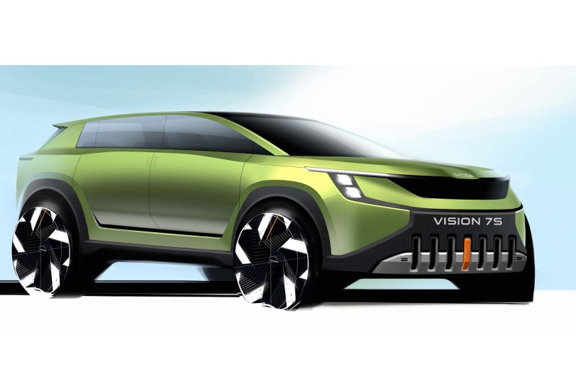 Skoda發佈VISION 7S的首張外觀草圖